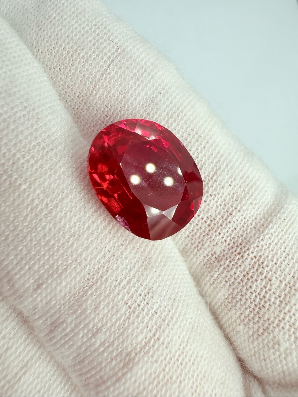 Vibrant Red Oval Ruby Gemstone for Jewelry or Colecting